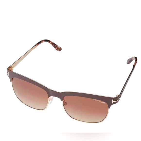 EUC Tom Ford Elena Sunglasses TF437 48F Brown & Rose Gold Brown Lens - Picture 4 of 10